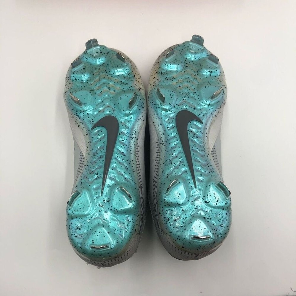 Nike Lunar Hyperdiamond 3 Pro Softball Cleats Wolf Grey Aqua Womens Size 7.5 - Picture 8 of 9